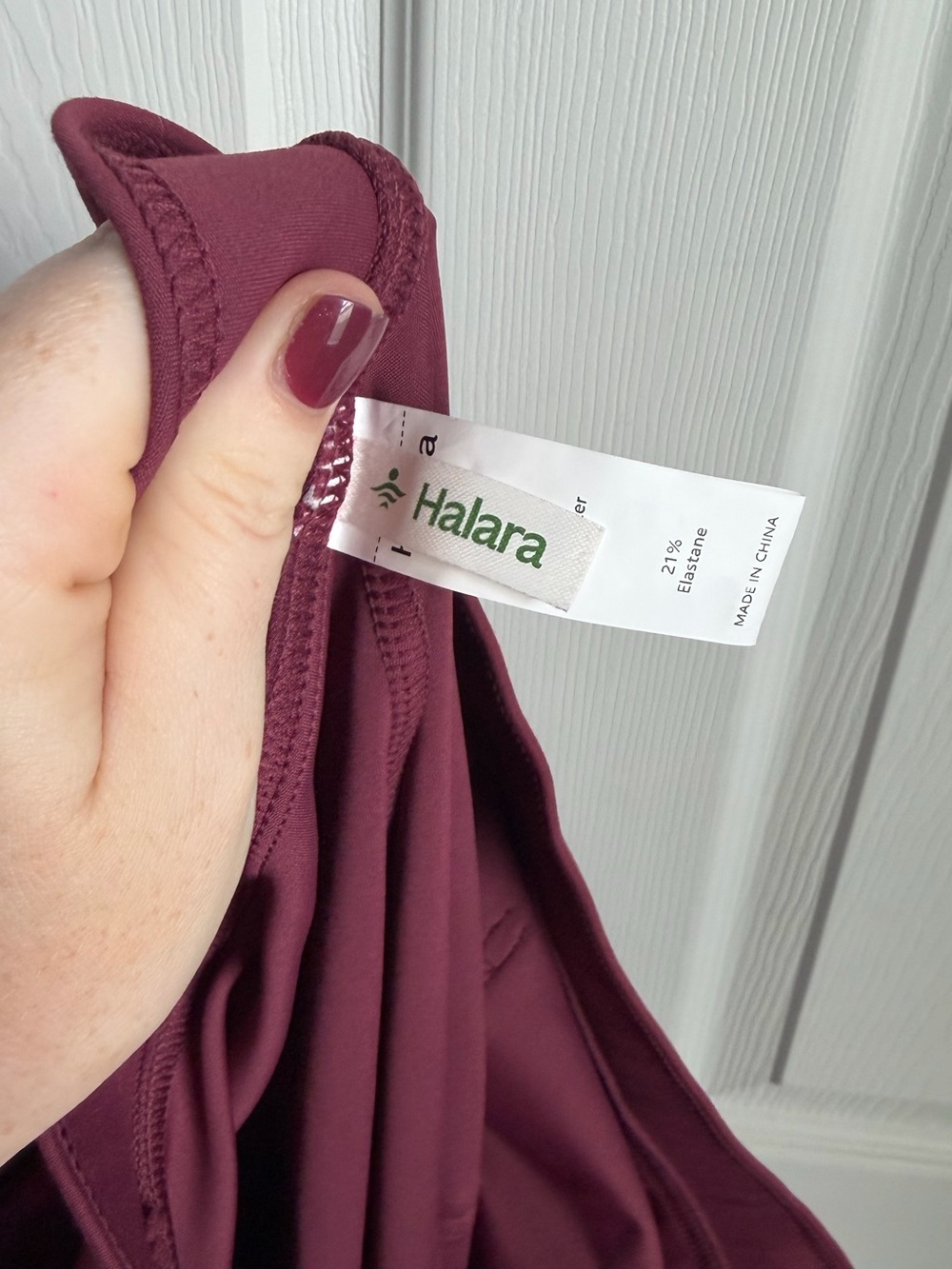 Halara High-Waist Wide Leg Pants in Dark Berry - Picture 5 of 6